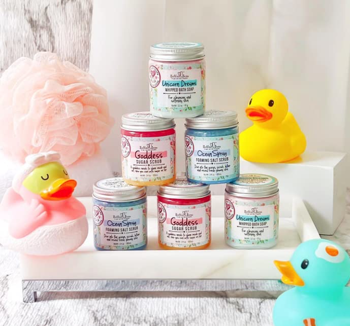 Bella & Bear Unicorn Dreams Whipped Bath Soap - Travel Size 3.2oz mango & pineapple with a hint of vanilla